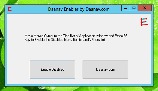 Enable Already Disabled Windows and Controls