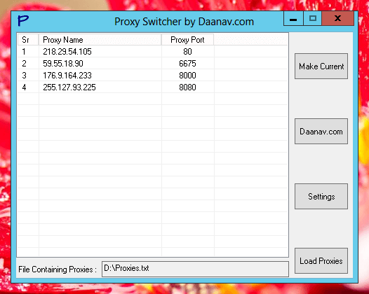 Windows 7 Proxy Switcher 1.00 full