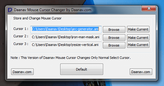Windows 7 Daanav Mouse Cursor Software 1.0 full
