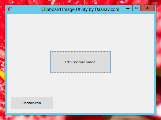Main Screen of Daanav Clipboard Image Utility for Windows