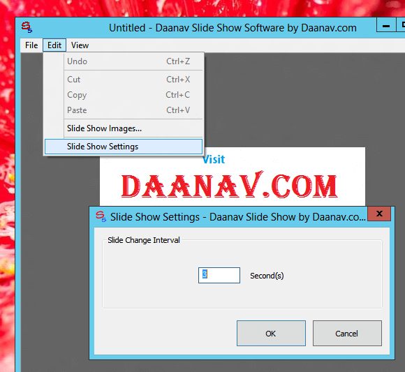 Edit Slide Duration in Slide Show Software