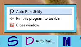 Jumplist menu of Daanav Auto Run Utility Jumplist menu of Daanav Auto Run Utility