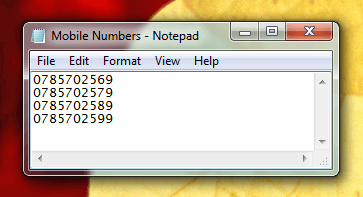 Mobile Numbers in a Unicode File for Bulk SMS Software