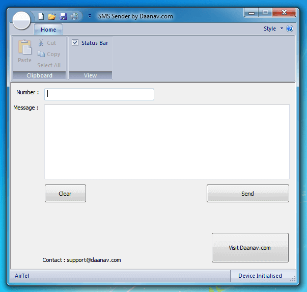 Windows SMS Application Connected with 3G Modem