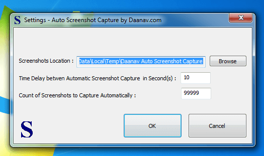 Configurable Parameters of Automatic Screenshot Capture Software