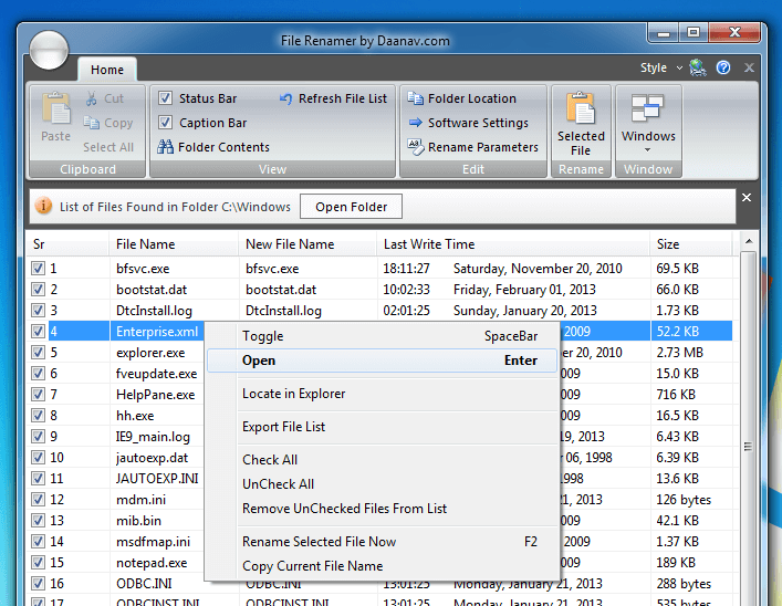 Rename Multiple / Bulk Files with Daanav File Renamer Utility for Windows