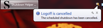 Windows Shutdown Aborted Information Message Windows Shutdown Aborted Information Message