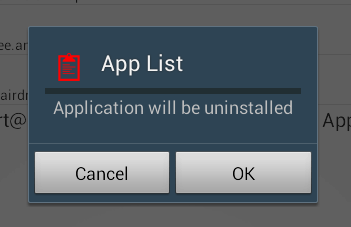 Android App being removed with Android App List Tool