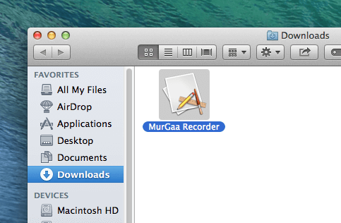 Macro Recorder for Mac in Downloads Folder as visible in Finder