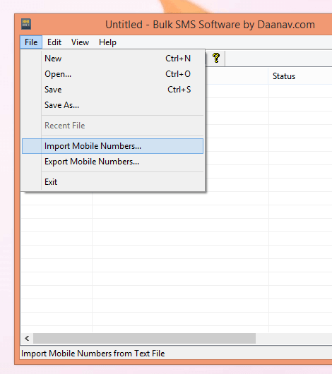Import Mobile Numbers to SMS Software