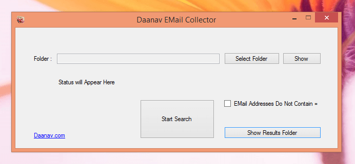 Email Collector Software to Extract Email addresses from files in your Hard Disk / Drive