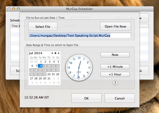 Create New Task with Mac OSX Task Scheduler