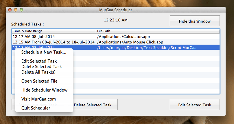 Mac Task Scheduler to Schedule Application or Files to run or open at a Later Date / Time.