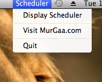 Task Scheduler Menu in Statubar of Mac OS X