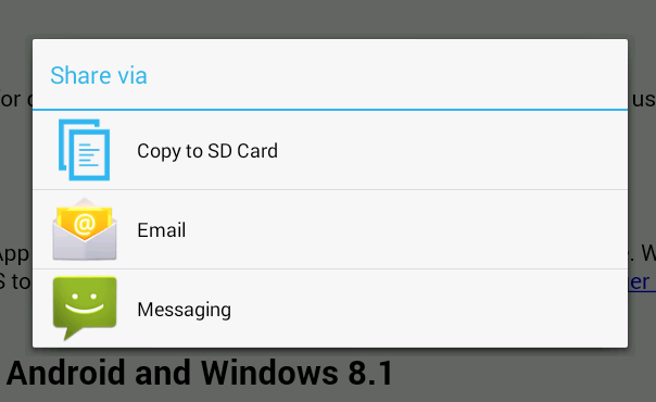 PDF Conversion in Copy to SD Card App for Android