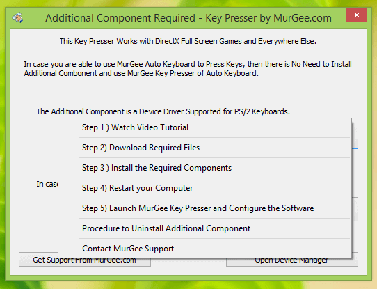 Installation Procedure for Key Presser for Games