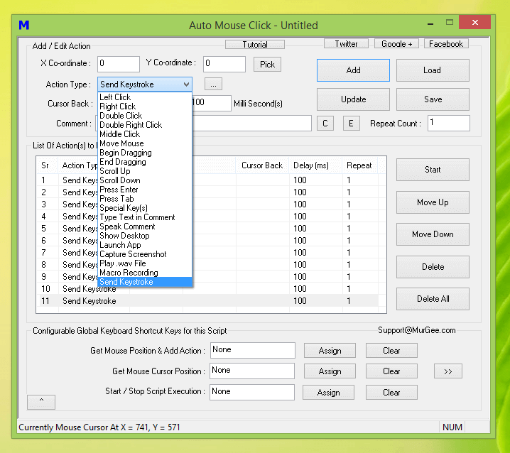 Script containing Keystrokes to Background Window