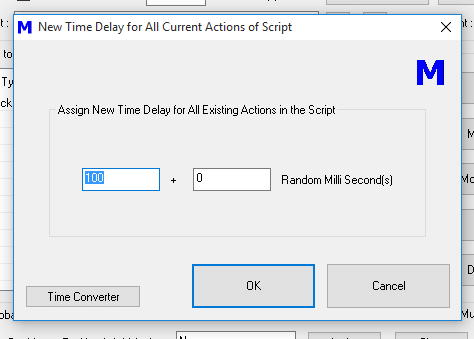 New Time Delay for All Actions in the Script