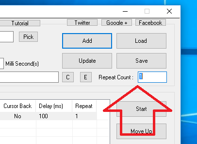 Repeat All Script Actions of Auto Mouse Click with Repeat Count